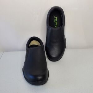 KURU Kivi Leather Shoes Size 8.5W Women's Arch Support Black Slip-on